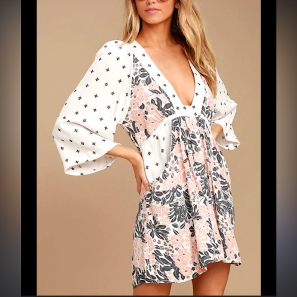 Free people, Tallulah floral printed mini dress size S - Picture 2 of 10